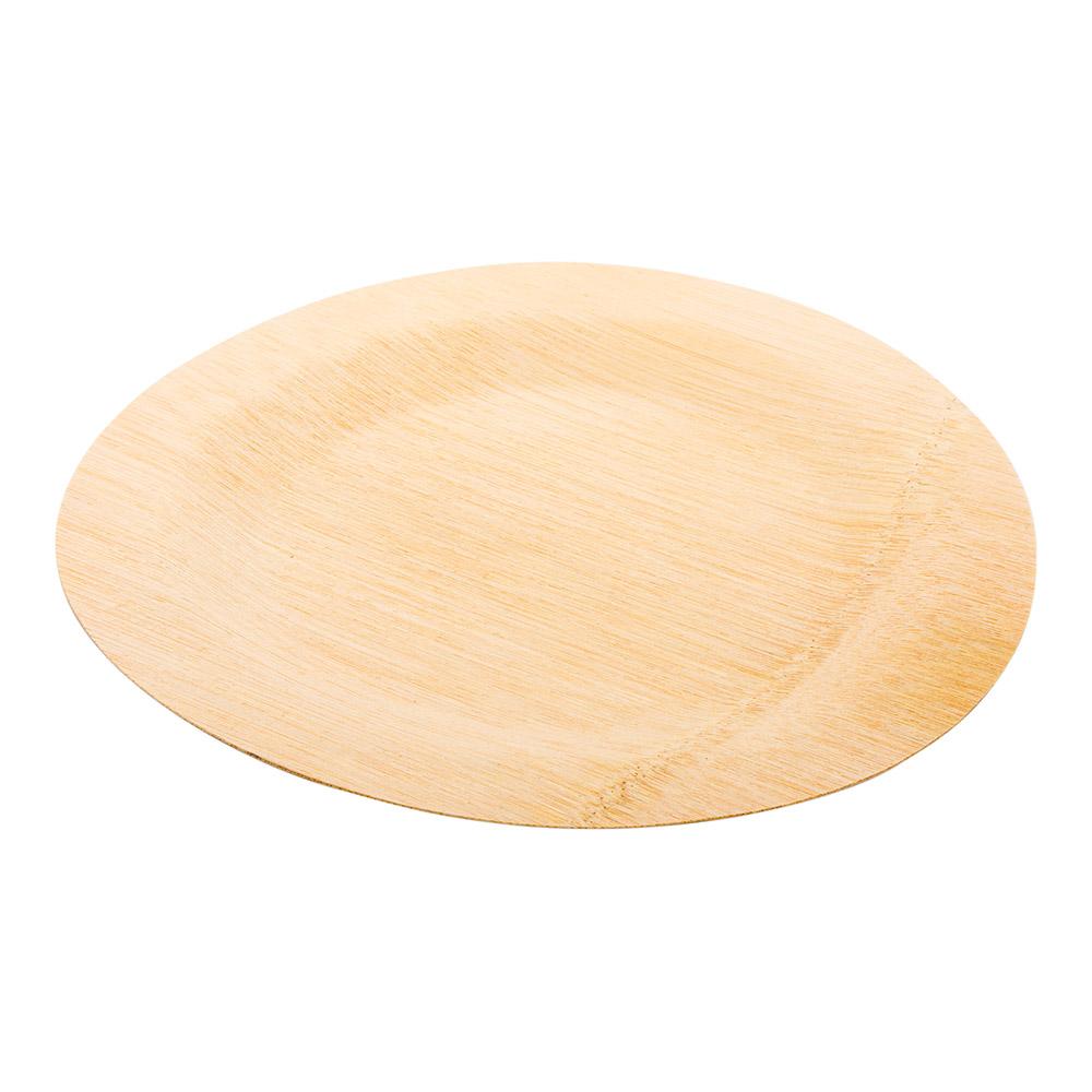 Bamboo Veneer Round 22.86 cm Plate Large 100 count box